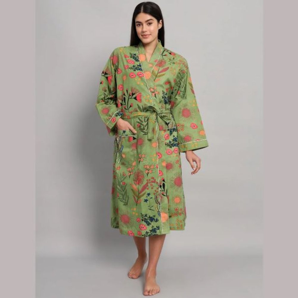BRAND NEW Cotton Kimono Robes for Women Indian Dressing Gown Bridesmaid Gifts